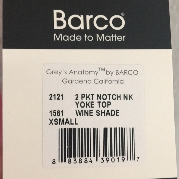 Grey’s Anatomy scrub top XS SET wine shade - Picture 4 of 6